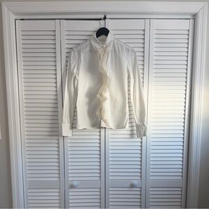 VALENTINO Ruffle Shirt in Ivory/White